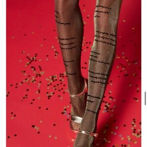 Sheer Black Patterned Tights - Never Used